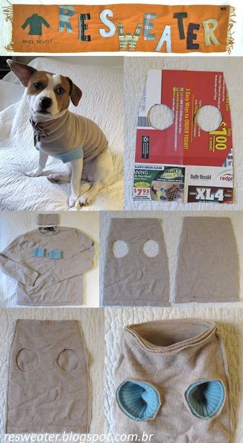 Diy Dog Clothes Pattern, Diy Dog Clothes, Dog Clothes Pattern, Diy Dog Sweater, Dog Clothes Patterns Sewing, Pola Topi, Dog Coat Pattern, Dog Clothes Diy, Dog Clothes Patterns