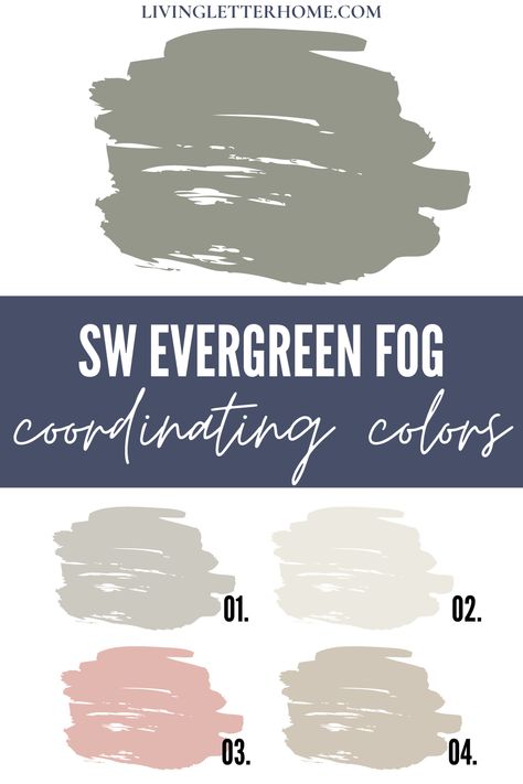 Sherwin Williams Evergreen Fog Living Room, Mindful Gray Sherwin Williams Coordinating Colors, Evergreen Fog Sherwin Williams Nursery, Sw Evergreen Fog Coordinating Colors, Colors With Evergreen Fog, Sherwin Williams Evergreen Fog Coordinating Colors, Evergreen Fog With Agreeable Gray, Sherwin Williams Evergreen Fog And Agreeable Gray, Alabaster And Evergreen Fog