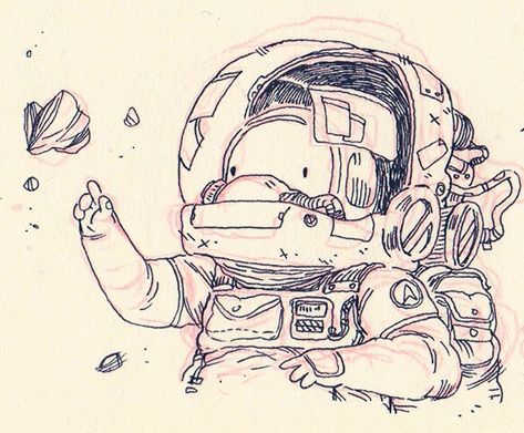 Astronaut Sketch Drawing, Guillaume Singelin, Cartoon Astronaut, Comics Illustration, Arte Indie, Alien Design, 캐릭터 드로잉, Arte Sketchbook, Arte Inspo