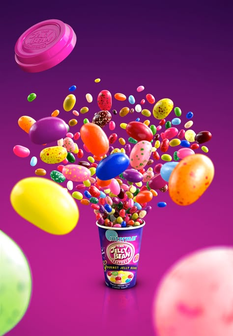 Showcase and discover creative work on the world's leading online platform for creative industries. 광고 디자인, Creative Advertising Design, Publicidad Creativa, Food Ads, 3d Rose, Jelly Bean, Food Poster, Creative Posters, Creative Ads