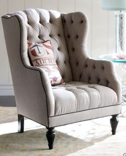 Horchow Air Mail and Crate and Barrel Azure Wing Back Chairs, Wing Back Chair, Tufted Furniture, Traditional Armchairs, Wingback Chairs, Haute House, Tufted Chair, Traditional Chairs, Up House