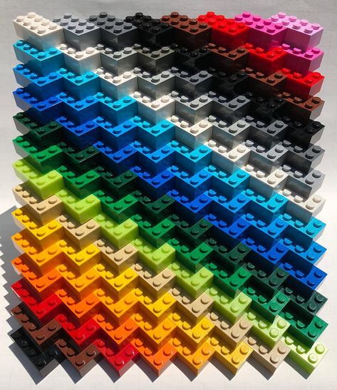 Lego pattern Adam Hillman, Lego Rainbow, Lego Wall Art, Things Organized Neatly, Satisfying Pictures, Lego Wall, Lego Activities, Object Art, Lego Craft