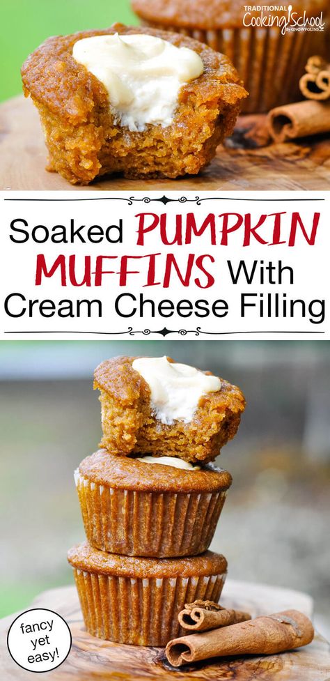 Who else remembers their grandma's pumpkin roll? I've transformed my favorite childhood dessert into muffin form. My husband says that these soaked pumpkin muffin are his favorite baked good I've made in 12 years of marriage! With cream cheese filling to make this pumpkin muffin recipe fancy even though it's super easy, and applesauce for moisture and reduced sugar, you can't get any better than this. They're healthy enough to eat for breakfast! #best #pumpkin #muffins #simple #recipe Muffins With Cream Cheese Filling, Pumpkin Muffins With Cream Cheese, Muffins With Cream Cheese, Pumpkin Rolls Recipe, Pumpkin Cream Cheese Muffins, Pumpkin Muffin Recipes, Baked Good, Cream Cheese Muffins, Pumpkin Roll