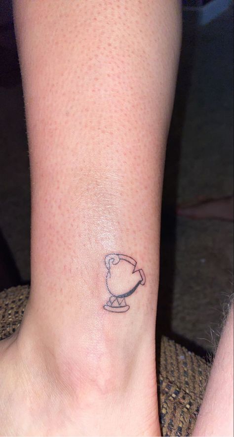 Small Beauty And The Beast Tattoo, Chip Beauty And The Beast Tattoo, Mrs Potts Tattoo, Beauty And The Beast Chip Tattoo, Beauty And The Beast Tattoo Ideas, Belle Tattoo Ideas, Chip From Beauty And The Beast Tattoo, Chip Tattoo Beauty And The Beast, Beauty And The Beast Tattoos