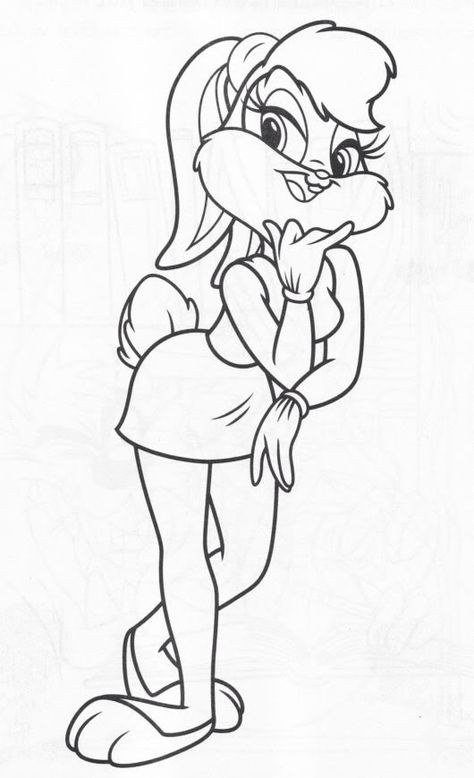 Lola Bunny Coloring Pages, Lola Bunny Drawing Easy, Lola Bunny Drawing, Lola Bunny Tattoo, Lola Tattoo, Print Coloring Pages, Bugs And Lola, Girls Coloring Pages, Bunny Coloring