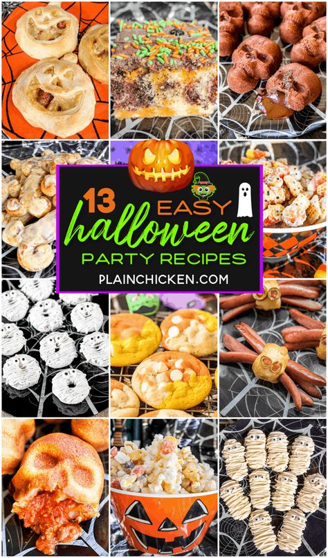 Easy Halloween Recipes, Easy Halloween Party Food, Recetas Halloween, Halloween Themed Food, Easy Halloween Party, Easy Halloween Food, Plain Chicken, Halloween Dinner, Halloween Snacks