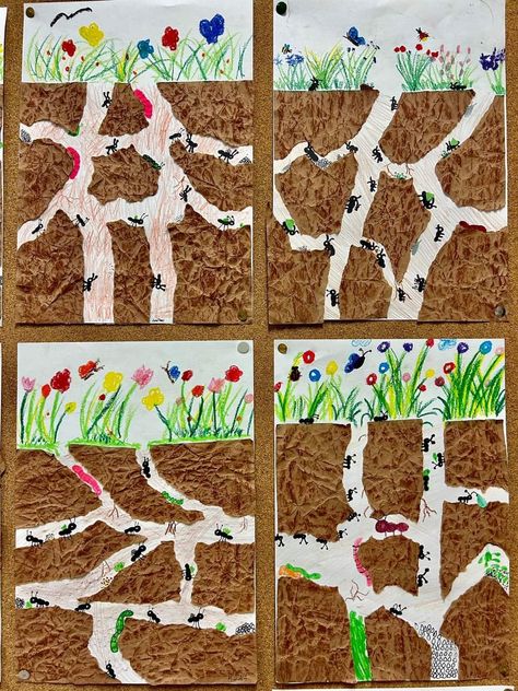 Insects Science Activities, Homeschool Art Projects, Ant Crafts, Art Education Projects, School Art Activities, Insect Crafts, Insects Theme, 2nd Grade Art, 3rd Grade Art