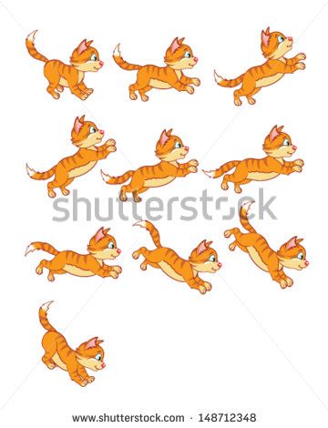 Cat Jumping Animation Set - stock vector Jumping Animation, Animation Images, Jump Animation, Cat Jumping, Jumping Cat, Paint Brush Art, Procreate Tutorial, Animation Reference, Cats Illustration