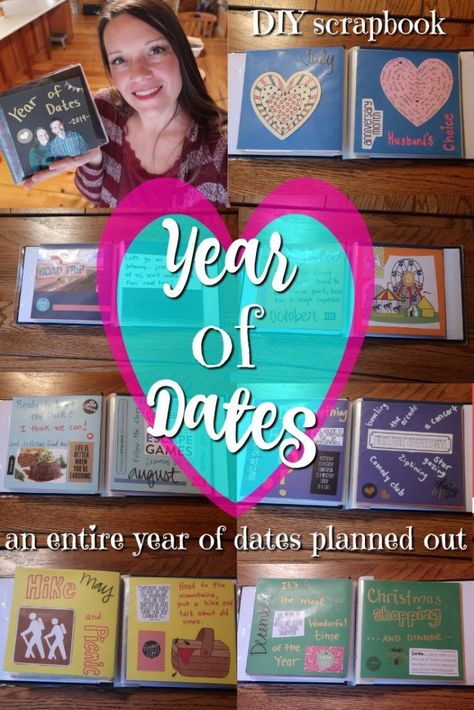 Year of Dates || 12 Months of Pre-planned dates with your Husband Pre Planned Dates 12 Months, Year Of Dates For Husband, Date Night Scrapbook Ideas, 12 Months Of Dates Ideas, Intentional Marriage, Lifestyle Improvement, Dates Ideas, Night Jar, Romantic Diy