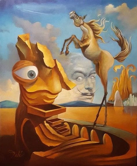 Salvatore Dali, Salvador Dali Paintings, Salvador Dali Art, Dali Paintings, Dali Art, Surealism Art, Gothic Fantasy Art, Collage Artwork, Oil On Canvas Painting