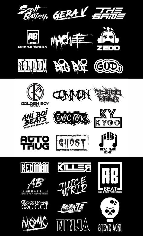 Dj MUSIC, RAP,BAND,PRODUCER, DJ LOGO and typography logo design and brand identity.SO this is the right place either from my own creative, conceptual perspective...! Rap Logo, New Year's Eve Flyer, Typography Logo Design, Urban Logo, Dj Logo, Trendy Logos, Music Rap, Urban Music, Logo Design Typography