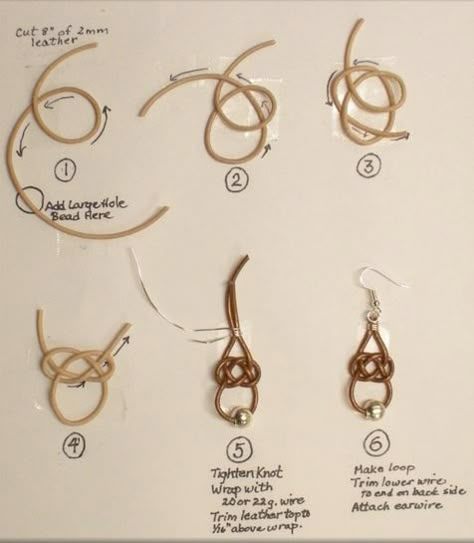 Judy Larson's Leather Celtic Knot Earrings Tutorial Celtic Knot Jewelry, Celtic Knot Earrings, Earrings Tutorial, Make Earrings, Jewelry Knots, Wrapped Earrings, Jewelry Techniques, Earring Tutorial, Knot Earrings