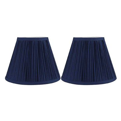 Breakwater Bay Pleated Softback 9" Silk/Shantung Empire Lamp Shade Color: Navy Blue Cream Lamp Shades, Cream Lamps, Empire Design, Fabric Empire, Rectangular Lamp Shades, Blue And White Living Room, Standard Lamps, 7 H, White Living Room