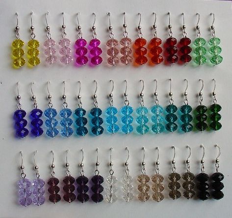 Glass Beads Earrings, Diy Earrings With Beads, Drop Earrings Diy, Simple Bead Earrings, Mirror Earrings, Anting Manik, Diy Earrings Easy, Earrings Diy Handmade, Earrings Patterns