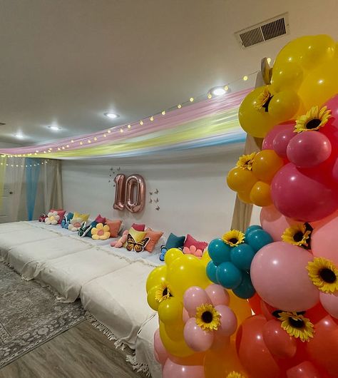 Themes | 40 Winks Sleepovers & Events Air Mattress Sleepover Ideas, Disney Sleepover Ideas, Diy Slumber Party Ideas, Sleepover Birthday Party Ideas For Kids, Birthday Sleepover Party Ideas, Sleepover Sleeping Arrangements, 10th Birthday Sleepover Ideas, Y2k Slumber Party, Sleep Over Ideas For Girls Kids