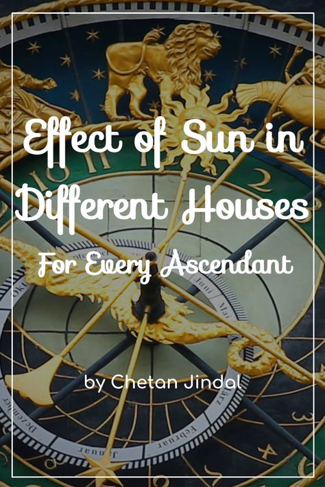 Effect of Sun's placement in Different houses in your life and on your personality. Depending upon where planets are placed in your chart they give different results. Find out the results of Sun's placement in different houses for every ascendant. Article Writing, Birth Chart, Just Giving, Understanding Yourself, Constellations, Astrology, Planets, Meant To Be, Matter