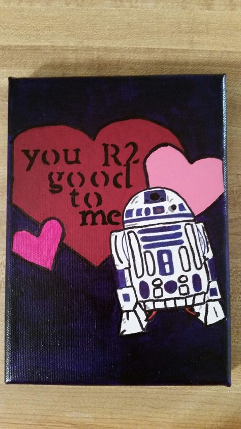 Aniversery Gift For Him, Starwars Valentines Ideas, Anniversary Gift Ideas For Him Star Wars, Star Wars Gift Wrapping Ideas Diy, Star Wars Painting For Boyfriend, Star Wars Arts And Crafts, Star Wars Handmade Cards, Star Wars Themed Gifts For Boyfriend, Painting Ideas For Boyfriend Birthday