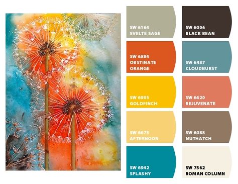 ColorSnap by Sherwin-Williams – ColorSnap by Gail A. Dandelion Color, Texture Painting Techniques, Dandelion Painting, Dandelion Art, Faux Painting, Eat Pray, Eat Pray Love, Color Balance, Goldfinch