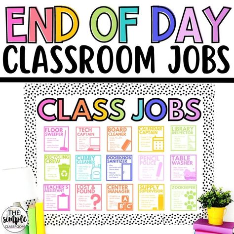 Clean Up Routine, Preschool Goals, Magical Classroom, Simple Classroom, Clean Classroom, Math Pages, Job Cards, Class Jobs, Classroom Routines