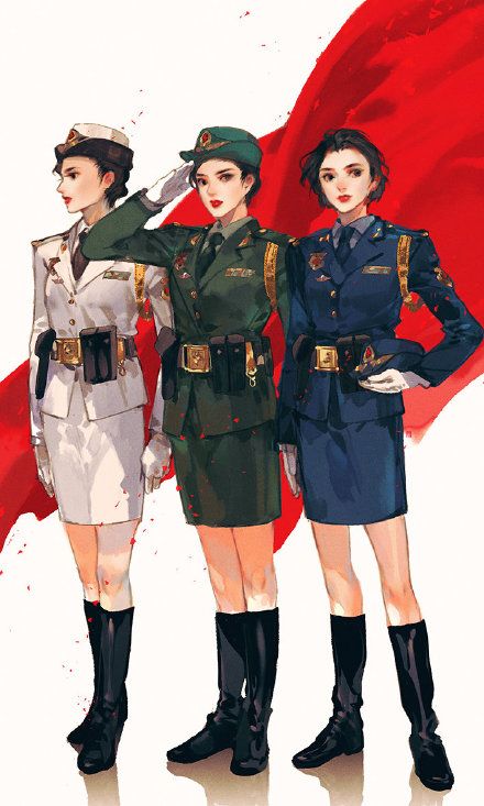 Women In Uniforms, Ibuki Satsuki, Military Drawings, Anime Military, Army Women, Model Sheet, Military Girl, Military Uniforms, Military Outfit