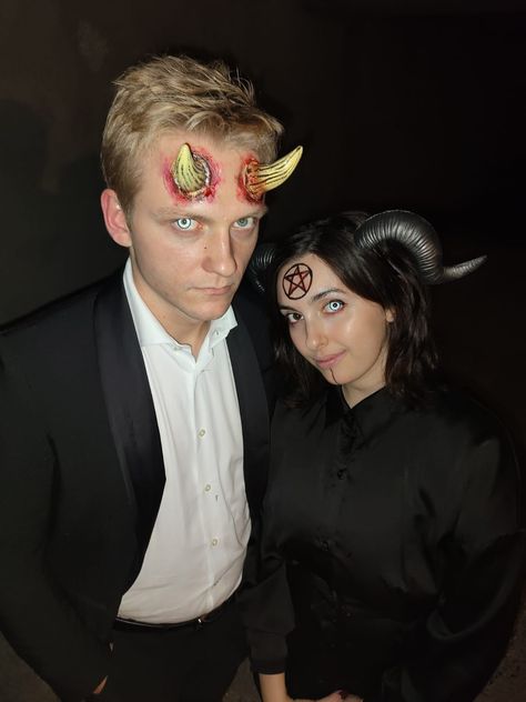 Halloween demons Lucifer. Halloween couple costumes ideas Demon Couple Costume, Lucifer Costume, Halloween Couple Costume Ideas, Demon Halloween Costume, Couple Costume Ideas, Halloween Costume Couple, Halloween Couple Costume, Demon Costume, Costume Couple