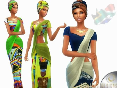 ZitaRossouw's Mama Africa Middle Eastern Clothing, Sims 4 Tsr, Mama Africa, Sims 4 Anime, The Sims 4 Packs, Sims 4 Mm Cc, Africa Dress, Sims 4 Dresses, Sims 4 Mm