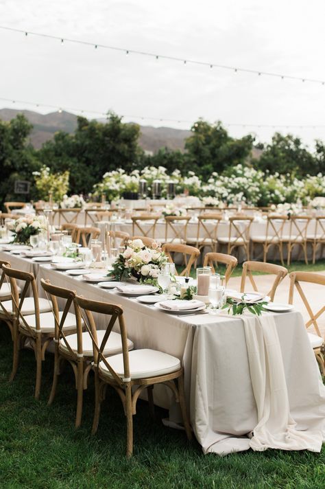 Rectangle Wedding Tables, Outdoor Wedding Tables, Long Table Wedding, Table Floral Arrangements, Table Flower Arrangements, Orchard Wedding, Wedding Linens, Event Lighting, Long Table