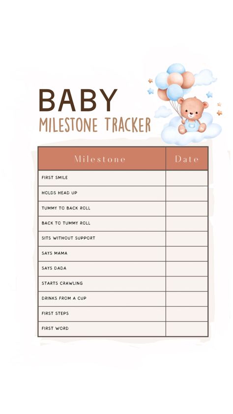 Milestone Tracker for Baby Baby Tracker, Baby Milestones, Heads Up, First Step, Milestones, Hold On, Quick Saves