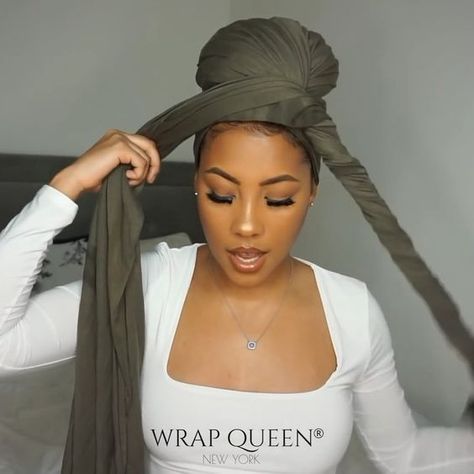 Wrap Queen® on Instagram: “✨Tutorial Time✨love this one! Perfect for girls with locs or braids! 💁🏽‍♀️Certified #Wrapqns 👑 : : : #NaturalHair #NaturalHairStyles…” Hair Wrap Scarf With Locs, Girls With Locs, Headwrap Hairstyles, African Hair Wrap, Trendy Scarves, Head Wrap Styles, Hair Wrap Scarf, Hair Scarf Styles, Mode Turban