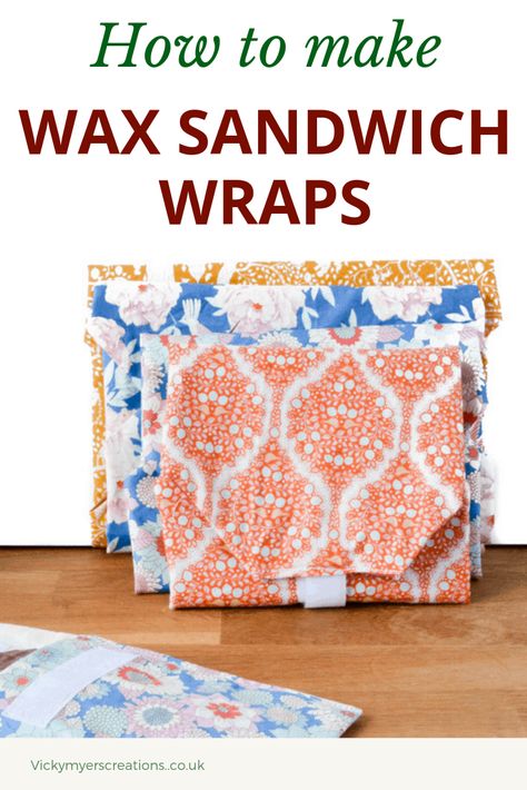 Learn how easy it is to make your own wax sandwich wraps. These reusable cloth sandwich wraps are perfect for picnics and packed lunches, ditch the plastic! Make your own reusable Sandwich wraps reuseable #waxwrapsDIY #reuseablesandwichwraps #reduceplastic Free Bag Patterns To Sew, Best Sewing Projects, Reusable Sandwich Wrap, Free Bag Patterns, Pallets Furniture, Reusable Sandwich Bags, Diy Baby Headbands, Wax Wraps, Sandwich Wrap