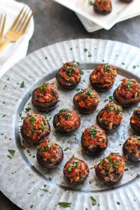 Chorizo Stuffed Mushrooms Whole30 Appetizers, Chorizo Stuffed Mushrooms, Best Christmas Appetizers, Real Food Dietitians, Paleo Appetizers, Stuffed Mushroom, Whole 30 Breakfast, Healthy Appetizer Recipes, Gluten Free Appetizers