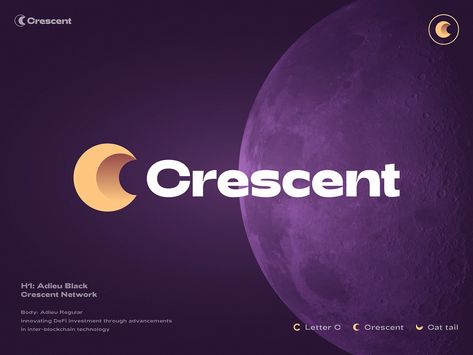 Logo Design for Crescent Network by Dmitry Lepisov for Lepisov Branding on Dribbble Cat Tail, Photoshop Tips, Option Trading, Logo Images, Brand Identity Design, Identity Design, Creative Professional, Crescent, Poster Design