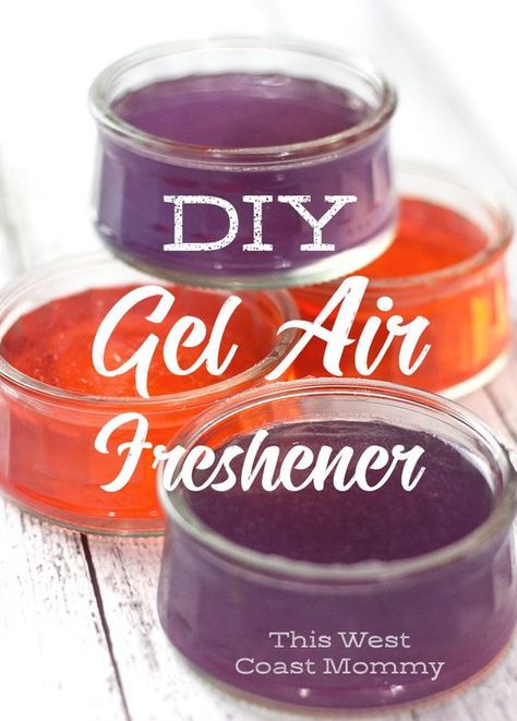 This DIY air freshener is made from all natural ingredients! Diy Air Freshner, Gel Air Freshener, Air Freshener Recipes, Homemade Air Freshener, Diy Air Freshener, Gel Candles, Natural Air Freshener, Homemade Cleaning Products, Diy Essential Oils