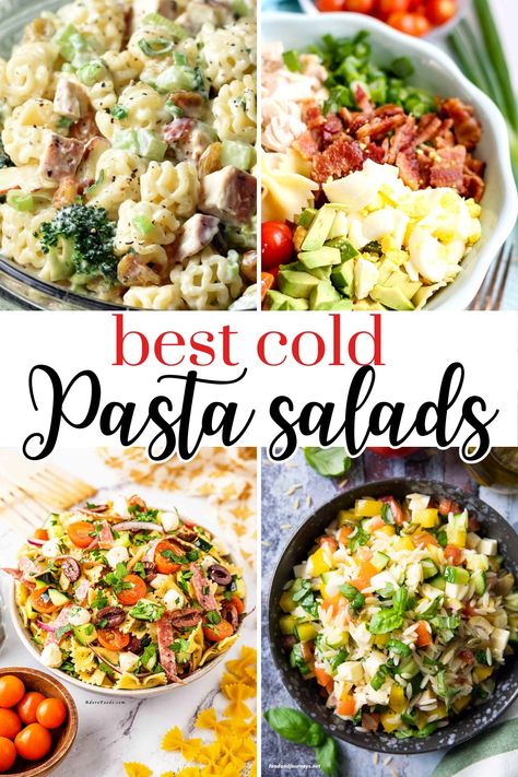 30 Best Cold Pasta Salads Ideas in 2023 Rigatoni Salad Cold, Cobb Pasta Salad, Cold Noodle Salad, Pasta Salads Cold, Winter Pasta Salad Recipes, Cold Pasta Recipes, Cold Pasta Dishes, Creamy Pasta Salads, Cold Pasta Salad Recipes