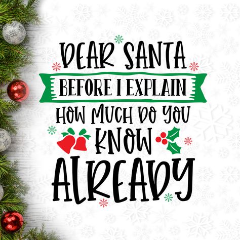 Dear Santa Before I Explain How Much Do You Know, Dear Santa I Can Explain Svg, Christmas Floats, Christmas Svgs, Santa Svg, Holiday Svg, Programing Software, December Daily, Scan And Cut