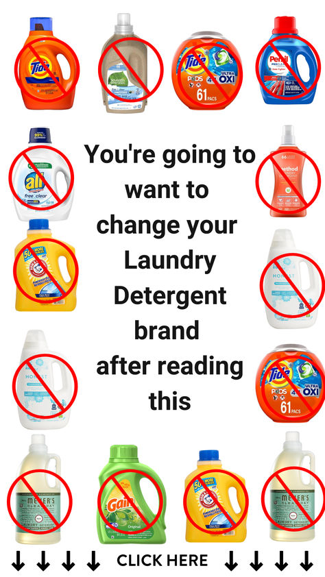 We tested all the Laundry Detergents we could find to find the 5 BEST LAUNDRY DETERGENTS. 👇👇👇 See Results Here We tested TIDE, GAIN, SEVENTH GENERATION and MANY MORE to find the best Laundry Detergent. We evaluated detergents using three criteria: (1) cleaning power (we don’t want to compromise on effectiveness), (2) clean ingredients (we want to avoid dangerous chemicals), and (3) environmental impact. Laundry Detergent Brands, Gain Detergent, Clean Laundry Detergent, Laundry Detergent Bottles, Clothes Detergent, Tide Laundry Detergent, Best Laundry Detergent, Detergent Brands, Tide Detergent