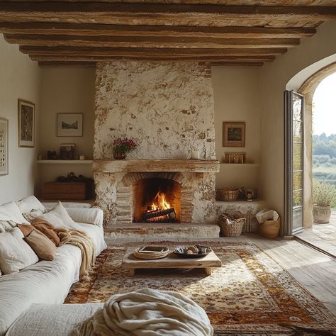 Transform Your Home with Italian Villa Style - Italian Style Homes Interior, Rustic Mountain Homes Interior, Italian House Interior, Old Italian House, Tuscan Cottage, Italian Villa Interior, Italian Fireplace, Italian Cottage, Italian Country House