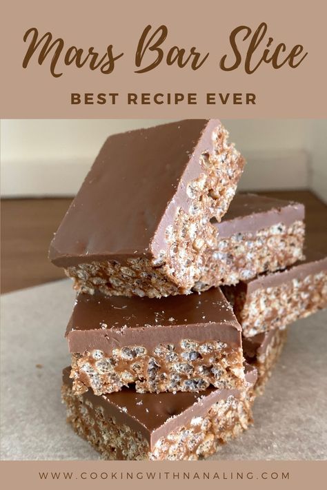 Mars Bar Slice, No Bake Slices, Rice Bubbles, Slice Recipe, Mars Bar, Slices Recipes, Golden Syrup, Pavlova, High Tea