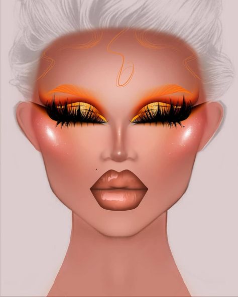 Fall Glam Makeup Looks, Fall Themed Makeup, Autumn Makeup Art, Fall Glam Makeup, Halloween Glam, New Makeup Ideas, Face Charts, Makeup Face Charts, Drag Makeup