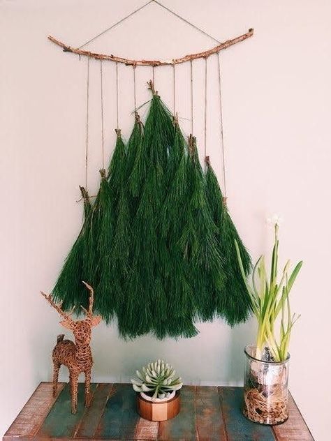 Christmas Tree Wall Hanging, Tree Wall Hanging, Boho Christmas Decor, Bohemian Christmas, Natural Christmas Decor, Christmas Tree Wall, Alternative Christmas, Alternative Christmas Tree, Natural Christmas