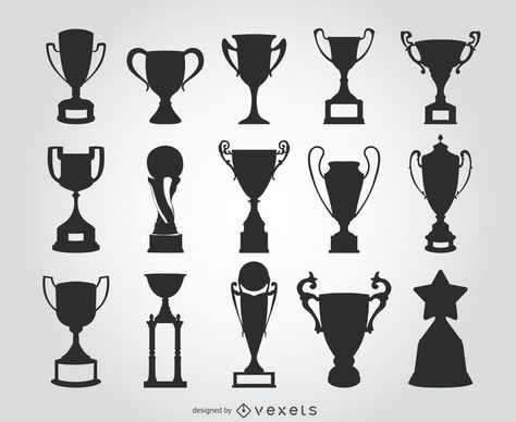 15 trophy silhouettes #AD , #ad, #Sponsored, #silhouettes, #trophy Thropy Design, Woodcut Tattoo, Football Trophies, Skeleton Drawings, Trophy Design, Silhouette Template, Forest Illustration, Event Branding, Shirt Maker