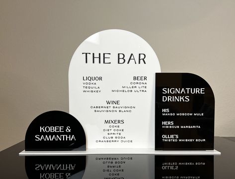 Arch Bar, Mocktail Bar, Bar Events, Bar Menu Sign, Signage Board, Acrylic Bar, Bar Signage, Bar Menu Wedding, Menu Wedding