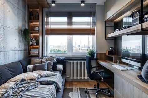 14 Teen Bedroom Ideas: Crafting Cool and Creative Spaces - Decorilla Online Interior Design Boy Bedroom Design Small Spaces, Tiny Boys Bedroom, Small Teenage Boys Room, Teenage Room Designs, Small Boys Room, Boho Teen Bedroom, Teen Bedroom Ideas, Teenager Bedroom Boy, Teenage Boy Room