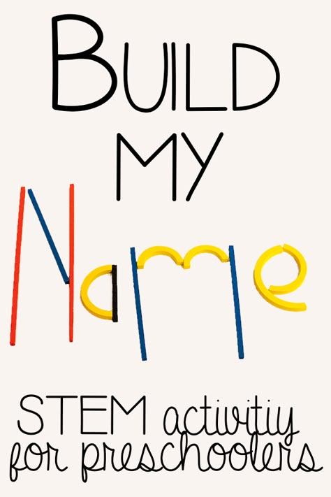 Build my Name STEM activity for preschoolers Simple Stem Activities, Stem Preschool, Stem Activities Preschool, Kindergarten Stem, Preschool Names, Activity For Preschoolers, Name Practice, Preschool Stem, Name Recognition