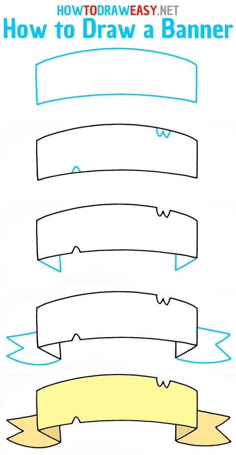 How to Draw a Banner Step by Step #BannerDrawing #RibbonBanner #Drawings #Drawing #HowtoDrawaBanner #EasyDrawings #HowtoDrawaRibbonBanner #DrawingGuides #DrawingTutorials #HowtoDrawEasy #RibbonDrawing #EasytoDraw #EasytoFollowe How To Draw Ribbon Banner Step By Step, How To Draw A Banner, Draw A Banner, Draw Banners, Font Styles Alphabet, Easy Steps To Draw, Cool Fonts Alphabet, Steps To Draw, How To Draw Ribbon