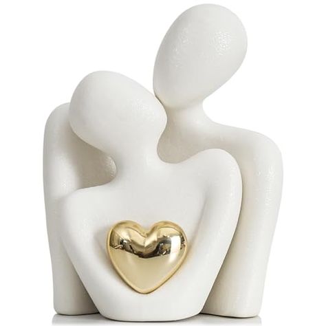 Mini Couple Statue Tv Stand Decor Items for Living Room, Abstract Sculpture Knick Knacks Home Decor Couples Love Office Show Pieces- For Bedroom Romantic Gifts for Valentine Anniversary Birthday Timeless Show, Couple Sculpture, Tv Stand Decor, Elegant Couple, Hugging Couple, Organic Decor, Ceramic Figures, Romantic Homes, Bedroom Night Stands