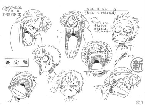 Monkey D. Luffy sheet, Official Reference, Settei One Piece Artstyle, Characters Sheet, Anime Artstyle, Expression Sheet, Southern Farmhouse, Character Model, Character Model Sheet, Animation Sketches, Model Sheet