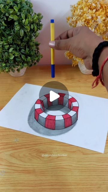 Cool 3d Drawings, How To Draw 3d Drawings, 3d Circle Drawing, Easy Little Sketches, Circle Illusion, 3d Design Art, 3d Illusion Drawing, Optical Illusions Drawings, 3d Circle