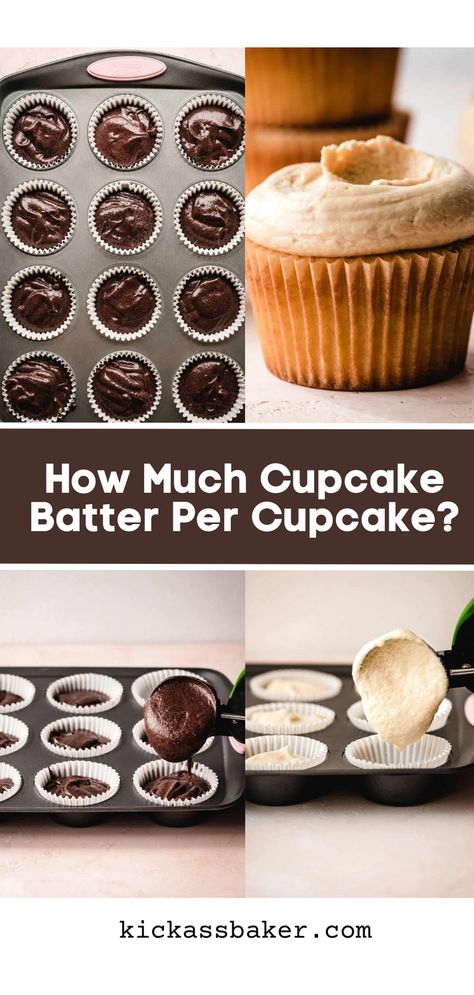 Have you ever found yourself filling a cupcake liner with batter and wondering just how high you should fill it to make perfect cupcakes? No one wants a sad, flat-looking cupcake, but you don't want your muffin tins overflowing and messy either. Muffin Size Cupcakes, How Full To Fill Cupcake Liners, Perfect Cupcakes Fill, How Much To Fill Cupcake Liners, How Much Batter Per Cupcake, How To Fill Cupcake Liners, Filling Cupcakes How To, How To Fill A Cupcake With Filling, How To Fill Cupcakes