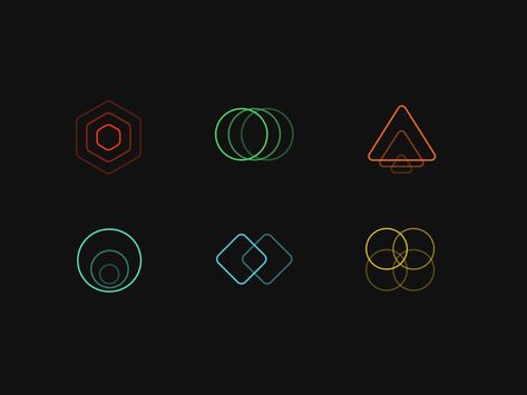 Geometric Shape Icons by Dan Rigby for Versett on Dribbble Geometric Alphabet, Shape Icons, Sacred Geometry Patterns, Web Portfolio, Graphic Motif, Website Header Design, Geometric Logo, Alphabet Design, Ui Elements